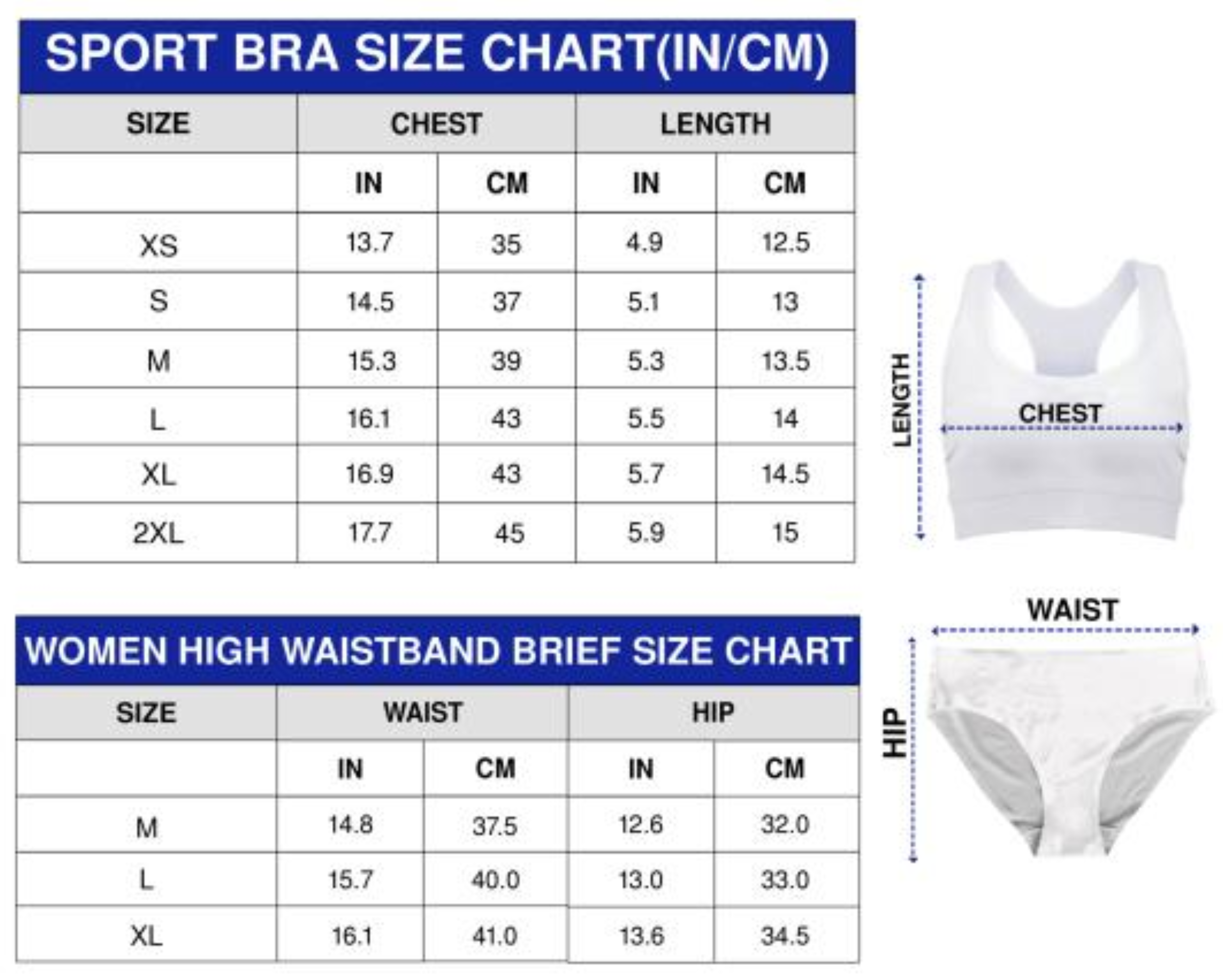High Waisted Bikini size guide 1